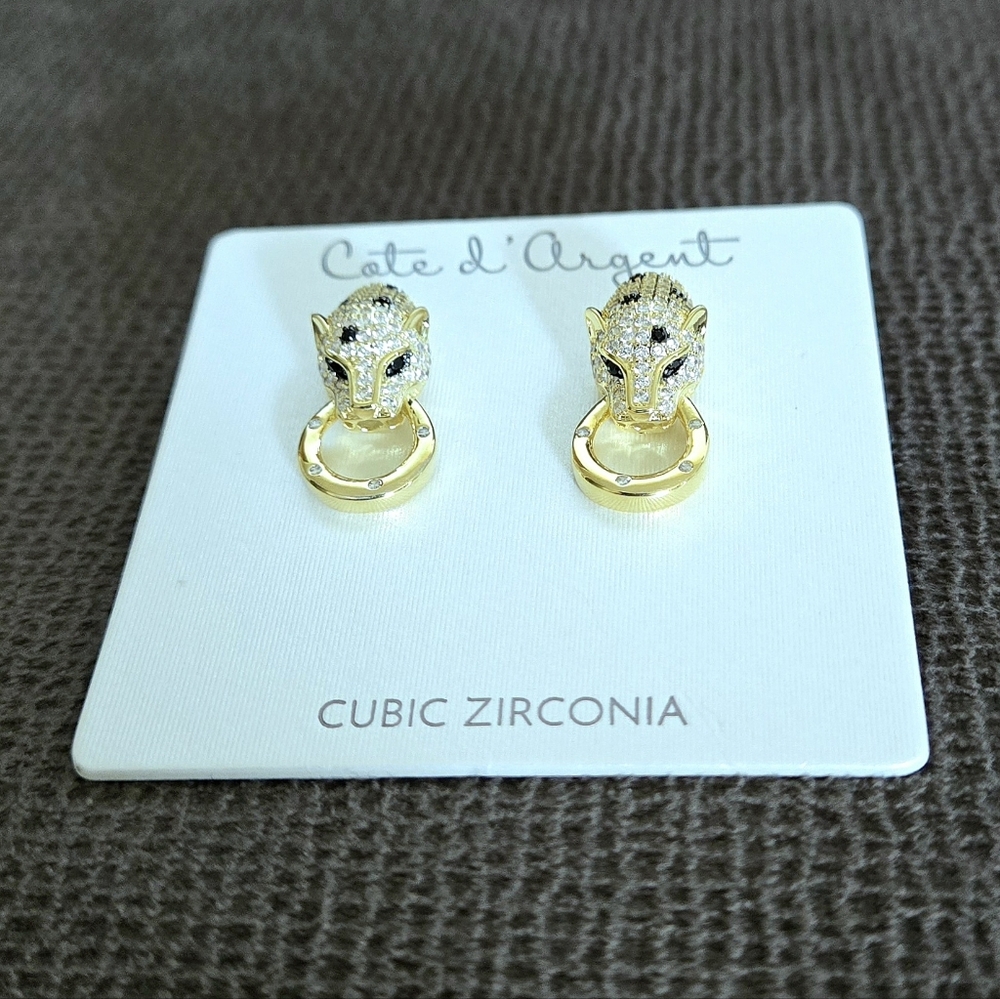 Cote d'Argent Cheetah Grasping Gold💛 Ring⭕️ Earrings - Picture 16 of 16